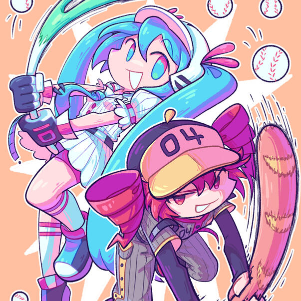 Baseball Miku & Teto